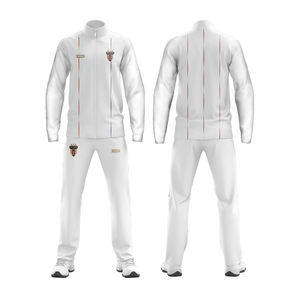 HENGYU Setelan Olahraga Pria Bergaris Putih dengan Ritsleting 100% Poliester Pemotongan Otomatis Bernapas Cepat Kering Dua Potong Celana - Product Image 4