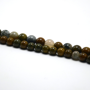 Bestone Cuentas sueltas Cuentas de piedra Cuentas redondas Ocean Jasper para hacer joyas DIY Diseños creativos - Product Image 3