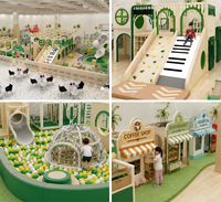 Équipement de terrain de jeu intérieur personnalisé pour enfants, idéal pour centres commerciaux, maternelles, restaurants, avec toboggan souple et structure d'escalade