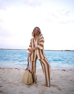 Automne femmes Cardigan à manches longues <span class=keywords><strong>pull</strong></span> tricoté et pantalon de survêtement ensemble 2023 pour deux pièces - Product Image 6