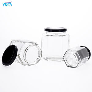 للبيع من مصنع فيستا برطمان من الزجاج السداسي المضلع لصلصة العسل وصلصة الجوز المخلل مع - Product Image 5