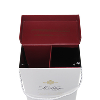 Boîte d'emballage de vin en mousse personnalisée de qualité supérieure, noire, pour bouteille de whisky, boisson alcoolisée, spiritueux, cadeau