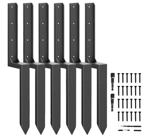 Ancrages robustes en acier pour poteaux de clôture en bois, piquets de sol réglables en U pour le renforcement des clôtures - Product Image 5