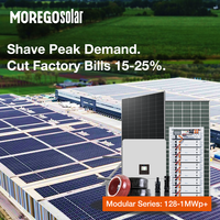 Solution de système de stockage d'énergie par batterie C&I BESS Moregosolar 100kW 150kW 200kW 128kWh, panneau photovoltaïque Longi 650W et pack de batteries Deye
