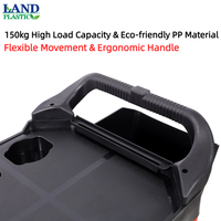 Chariot utilitaire pliable en PP recyclé durable avec étagère de rangement détachable à 3 niveaux et porte-gobelets pour l'organisation de l'espace de travail au bureau