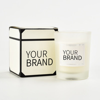 Boîte à bougies personnalisée d'approvisionnement en usine, bougie en verre dépoli parfumée à la cire de soja naturelle sans fumée