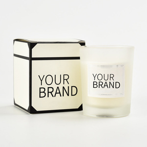 Boîte à bougies personnalisée d'approvisionnement en usine, <span class=keywords><strong>bougie</strong></span> en verre dépoli parfumée à la cire de soja naturelle sans fumée - Product Image 3