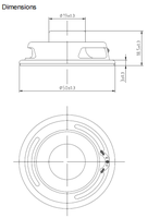 Micro-haut-parleur dynamique rond noir 50 mm 4 ohms 3 W, composant acoustique large bande pour systèmes d'alarme et de sécurité