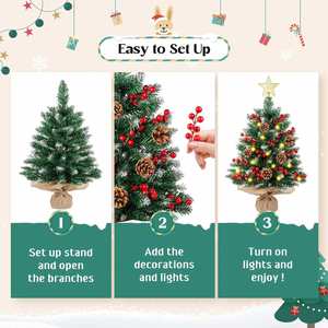 Christmas 2025 XMAS Tree Ornaments Gift Tabletop Decor Mini Christmas Tree 45cm 60cm Mini Christmas Tree With Led <b>Lights</b> - Product Image 5
