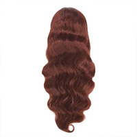 13x4 Lace Front 33 #   Perruque ondulée roux-brun, peut être permanentée/teintée, pour femmes noires, commande en gros pour salons