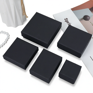 Logo Print Luxury Paper Square Box Embossing Rigid <b>Boxes</b> Handmade Jewelry Box for <b>Earring</b> Wholesale Necklace - Product Image 1