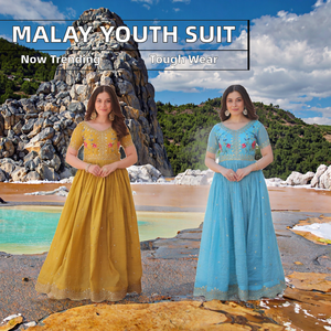 Costume pakistanais pour hommes et jeunes Ensemble de pièces amples avec vêtements épissés en coton et polyester pour l'Indonésie et le malais - Product Image 2