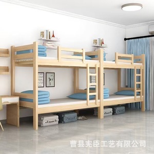 Cama litera de madera maciza personalizada, tamaño individual, para dormitorio, con escritorio y armario, muebles escolares, estilo rústico moderno - Product Image 2