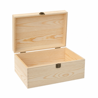 Boîte en bois de luxe, boîte de rangement en bois massif avec couvercle à charnières pour l'organisation professionnelle du bureau