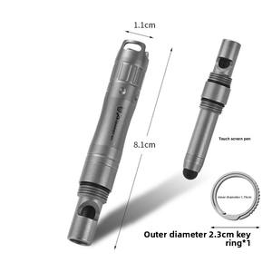 PioneerEDC Sifflet en titane + stylo Sifflet en alliage de titane Tête en silicone pour téléphones mobiles Tablettes Coach Camping Randonnée Stylo EDC - Product Image 6