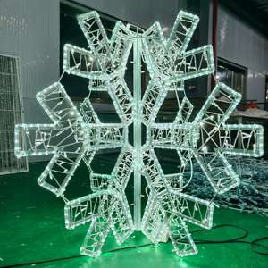 3D LED 눈송이 모티프 조명 대형 야외 방수 크리스마스 거리 공원 경관 휴일 장식 디스플레이 - Product Image 1