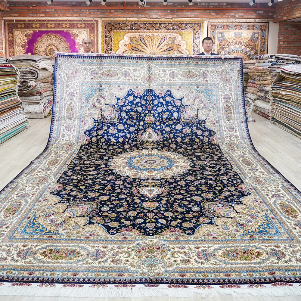 Kaufen Sie Teppiche online India Care Handmade aus der Türkei Persian Blue Silk Rug