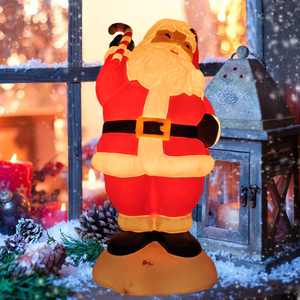 Adorno Navideño de Plástico de 24 Pulgadas con Diseño de Santa Claus para Decoración del Hogar, Exhibición Navideña, Adornos Navideños de Plástico Soplado con Luces LED - Product Image 4