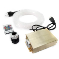 Kit de lumières pour un plafond en étoile, Fiber optique PMMA, 400 brins x 0.75mm, 1.5m de long, avec source de lumière RGB 16W