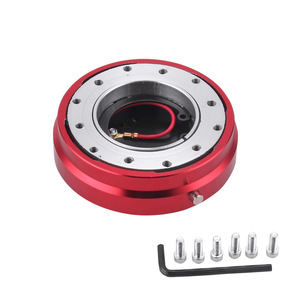Volant de course à dégagement rapide, diamètre intérieur de 90 mm, en métal rouge avec bouton de verrouillage pour la plupart des modèles de voitures - Product Image 4