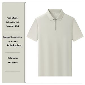 T-shirt à manches courtes haut de gamme Disang, impression de logo, broderie d'été, personnalisation, séchage rapide pour chemises de travail polo, fermeture éclair - Product Image 2