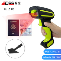 Lecteur de codes-barres 2D sans fil EDOO Industrial, lecteur de codes QR avec base de charge pour l'inventaire en entrepôt, scanner portable