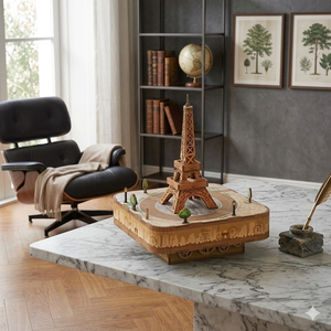 Caja de Música de Madera DIY Torre Eiffel, Rompecabezas 3D de París, Diseño Elegante, Entrenamiento Sensorial, Montaje, Decoración Coleccionable, Juguete de Regalo Romántico - Product Image 6