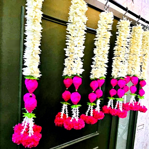 พวงดอกมะลิพลาสติกหลากสี ยาว 3 ฟุต เป็นมิตรกับสิ่งแวดล้อม น้ำหนักเบา ทำด้วยมือ สำหรับแขวนประดับบ้าน ประตูหลัก งานแต่งงาน - Product Image 1