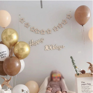 Guirnalda de <span class=keywords><strong>Madera</strong></span> con Forma de Estrella de Cinco Puntas para Cumpleaños, Graduación, Halloween, Decoración para Colgar en la Pared para Fiestas de Bebés de Cien Días - Product Image 3