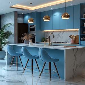 Ensemble de meubles de cuisine modulaires sur mesure, unités murales et de base modernes avec dosseret en granit/marbre, évier, solution de rénovation de toute la maison - Product Image 6