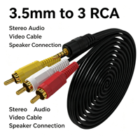 3.5mm 4 Kutuplu Erkek 3 RCA Erkek Optik Fiber Kablo Altın Kaplama Pinli Ses Video Kompozit Kablosu TV Set Üstü Kutusu Medya Mikrofonu için