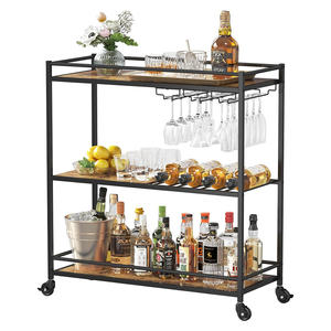 होटल और रसोई सेवाओं के लिए आधुनिक 3-स्तरीय हटाने योग्य बार गाड़ी धातु शराब और पेय ट्रॉली - Product Image 6