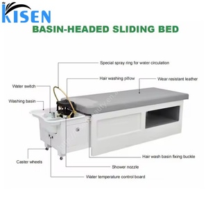 KISEN Portable Hair Washing Basin with Storage Water Tank <b>Heater</b> Mobile Shampoo Sink and Japanese Head Spa Massage Shampoo <b>Bed</b> - Product Image 6