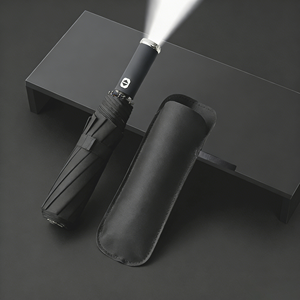 Paraguas de 23 Pulgadas, Portátil, Apertura Automática, Impermeable, Protección UV, para Sol y Lluvia, Personalizado, Plegable en 3 Secciones, con 10 Varillas, con Luces LED - Product Image 1