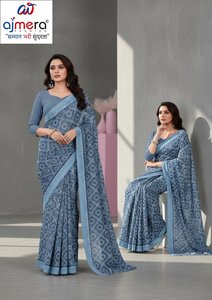 Elegantes Saris de Algodón de Diseño para Mujer, Estilo Moderno, Comodidad Premium, Secado Rápido, Protección Solar, para Oficina, Uso Diario y Festivo - Product Image 3