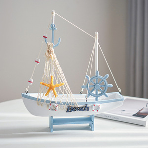 ของตกแต่งเรือใบเมดิเตอร์เรเนียนพร้อมฐานสำหรับตกแต่งโต๊ะงานแต่งงานธีมมหาสมุทร - Product Image 2