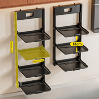 Support mural multifonctionnel pliable pour vaisselle avec ventouse pour cuisine domestique