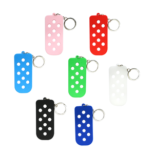 Wholesale PVC Rubber Colorful Custom Shoe Charms Holder Key Chains Rings Decoration Organizer Keychain with Hole Holder