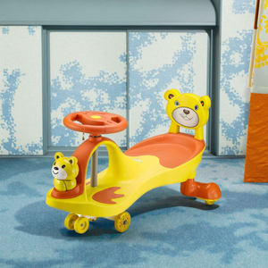 Voiture à bascule électrique jaune pour bébé, vélo pour tout-petit, combinaison durable en plastique et métal - Product Image 3