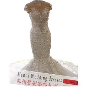 Vestidos de Novia al por Mayor de Nuevo Estilo para Comercio Exterior: Vestido de Novia Sirena con Encaje Floral 3D y Cristales - Product Image 5