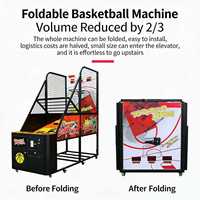 Jeu de basket d'arcade pliable de luxe en gros, qualité commerciale, à monnayeur, avec prise en charge de l'anglais et détection de mouvement pour intérieur