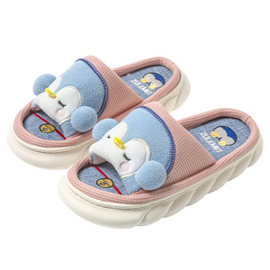 Pantoufles en lin pour femmes, motif animaux mignons, anti-odeur, antidérapantes, à semelle épaisse, pour intérieur et extérieur, vente en gros, modèle international - Product Image 5