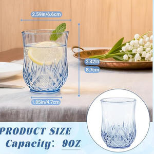 CX PS Stemloze Diamant Rode Wijnglazen Kleurrijk Plastic Herbruikbaar Ecologisch Draagbaar Klassiek Vintage Licht Luxe Retro Design - Product Image 3