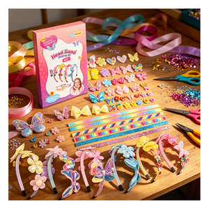 Kit de création de bandeaux pour cheveux personnalisés pour filles, avec ailes de sirène, couronne, pierres précieuses et fleurs, pour récompense créative en classe, ensemble de cadeaux pour fêtes et paquet cadeau - Product Image 1