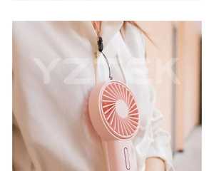 Mini Handheld Fan Pribadi Portable Fan 3 <span class=keywords><strong>Speed</strong></span> Adjustable Sudut Yang Dapat Dilepas Dasar Lanyard USB Pengisian Baterai Dioperasikan Wajah Fan - Product Image 1