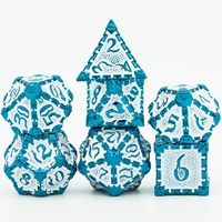 Ensemble de 7 dés polyédriques en métal pour D&D RPG - Dés de jeu personnalisables et de collection