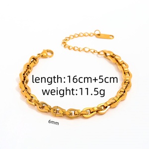 <span class=keywords><strong>Bracciale</strong></span> a catena con maglie a nodo in <span class=keywords><strong>acciaio</strong></span> inossidabile placcato oro 18 carati di alta gamma per donna, gioielli alla moda - Product Image 4