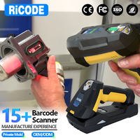 OEM ODM 2D 400m jarak transmisi industri 433Mhz BT nirkabel dengan pengisian nirkabel berdiri pemindai Barcode
