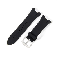 Bracelet de montre en caoutchouc noir de 31mm avec boucle argentée/noire pour Armani Exchange AX1042 AX1050 AX1114
