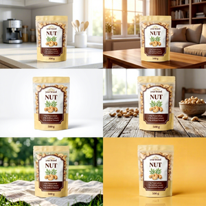 Bolsa de Embalaje de Alimentos Personalizada con Cierre Reutilizable, Bolsa con Cierre Ziplock de Papel Kraft para Frutos Secos, Bolsas de Embalaje para Frutos Secos Mixtos - Product Image 5